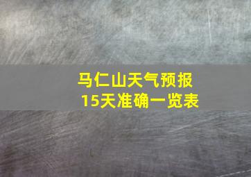 马仁山天气预报15天准确一览表