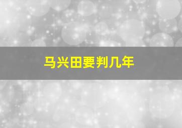 马兴田要判几年