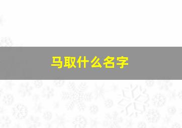 马取什么名字