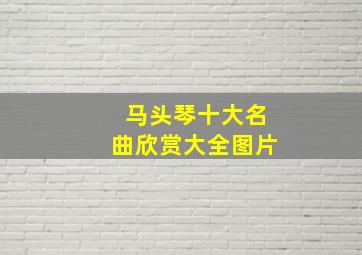 马头琴十大名曲欣赏大全图片