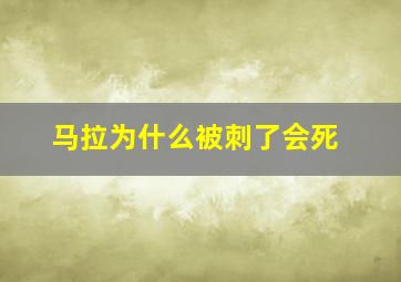 马拉为什么被刺了会死