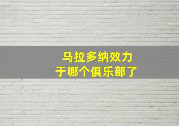 马拉多纳效力于哪个俱乐部了