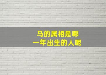 马的属相是哪一年出生的人呢