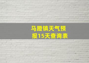 马蹬镇天气预报15天查询表