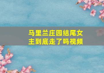 马里兰庄园结尾女主到底走了吗视频