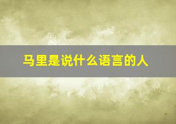 马里是说什么语言的人