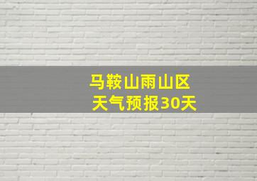 马鞍山雨山区天气预报30天