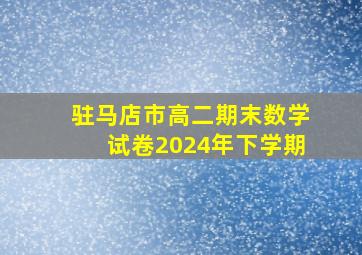 驻马店市高二期末数学试卷2024年下学期