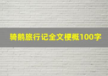 骑鹅旅行记全文梗概100字