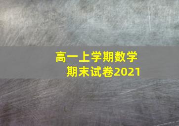 高一上学期数学期末试卷2021