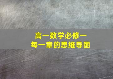 高一数学必修一每一章的思维导图