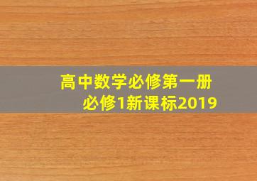 高中数学必修第一册必修1新课标2019