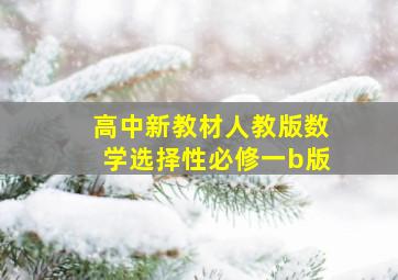 高中新教材人教版数学选择性必修一b版