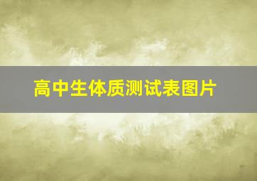 高中生体质测试表图片