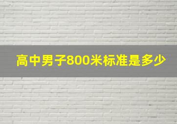 高中男子800米标准是多少