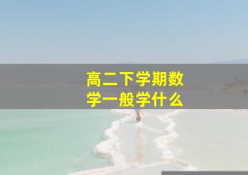 高二下学期数学一般学什么