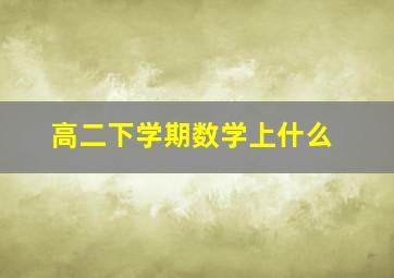 高二下学期数学上什么