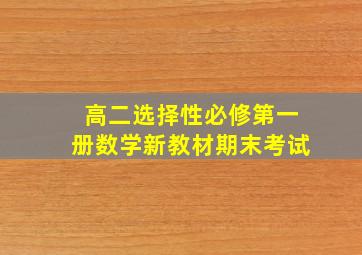 高二选择性必修第一册数学新教材期末考试