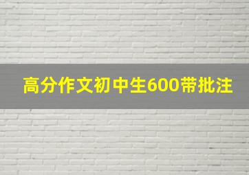 高分作文初中生600带批注