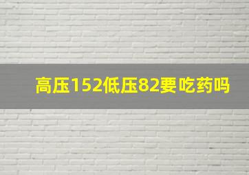 高压152低压82要吃药吗