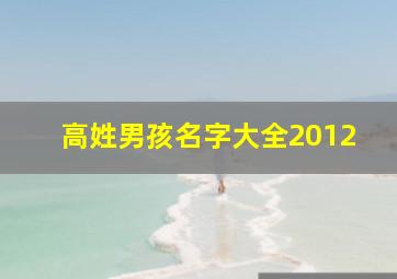 高姓男孩名字大全2012