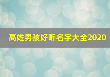 高姓男孩好听名字大全2020