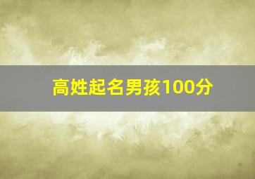 高姓起名男孩100分