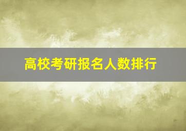 高校考研报名人数排行