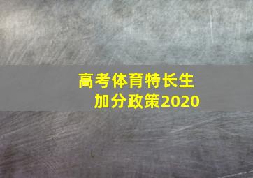 高考体育特长生加分政策2020