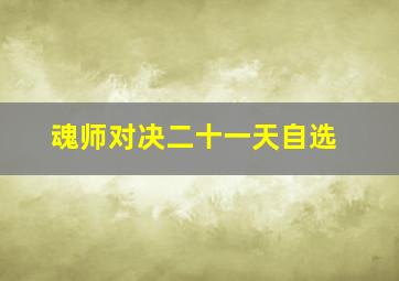 魂师对决二十一天自选