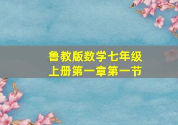 鲁教版数学七年级上册第一章第一节