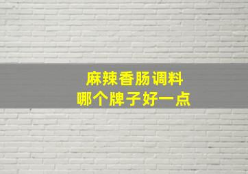 麻辣香肠调料哪个牌子好一点