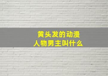 黄头发的动漫人物男主叫什么