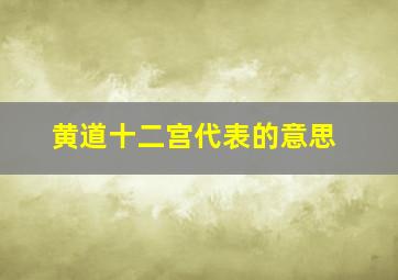 黄道十二宫代表的意思