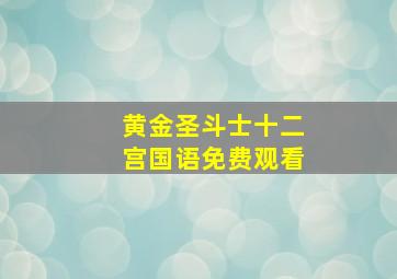 黄金圣斗士十二宫国语免费观看