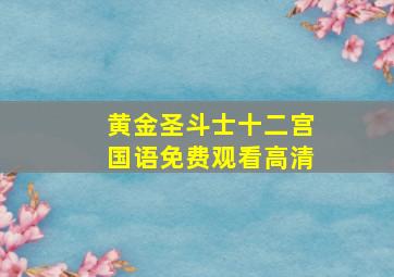 黄金圣斗士十二宫国语免费观看高清