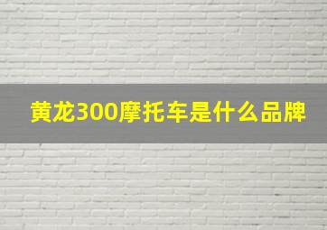 黄龙300摩托车是什么品牌