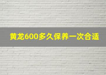 黄龙600多久保养一次合适