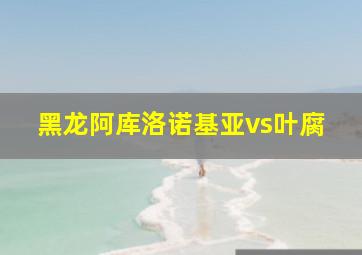 黑龙阿库洛诺基亚vs叶腐