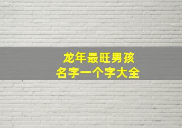 龙年最旺男孩名字一个字大全