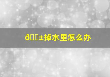 📱掉水里怎么办