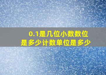 0.1是几位小数数位是多少计数单位是多少