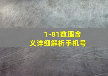 1-81数理含义详细解析手机号