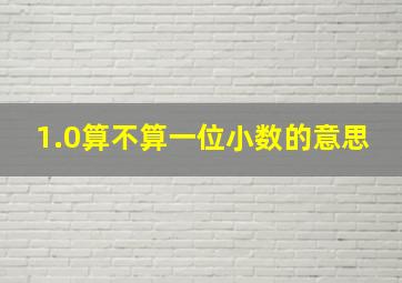 1.0算不算一位小数的意思