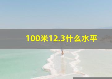 100米12.3什么水平