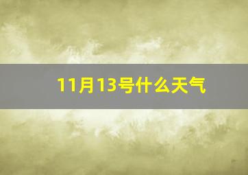 11月13号什么天气