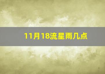 11月18流星雨几点