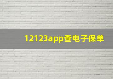 12123app查电子保单