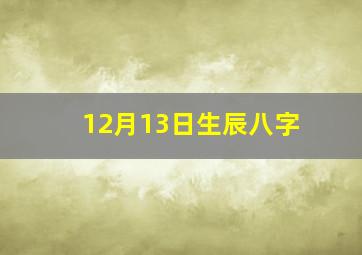 12月13日生辰八字