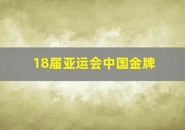 18届亚运会中国金牌